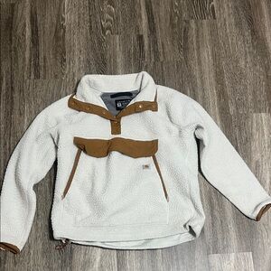 Carhartt White and Brown Fleece Pullover